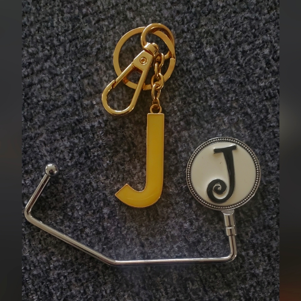 Letter J Keychain & Purse Table Hook Holder